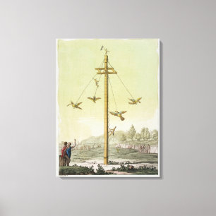 Das Fliegen-Spiel, von 'Le Costume Ancien und Leinwanddruck