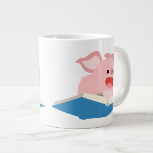Das fliegende Buch und Cartoon-Schwein Jumbo-Tasse