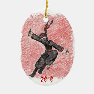 Das fliegende Ninja Keramikornament