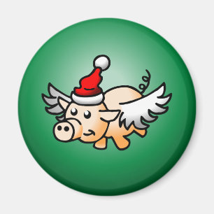Das fliegende Weihnachtsschwein Magnet