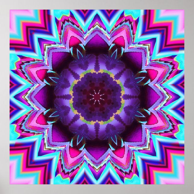 Das florale Kaleidoskop, Fraktal Wallart Poster (Vorne)