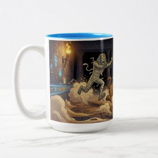 Das flüchtige Trio: Mumienjagd-Tasse Zweifarbige Tasse