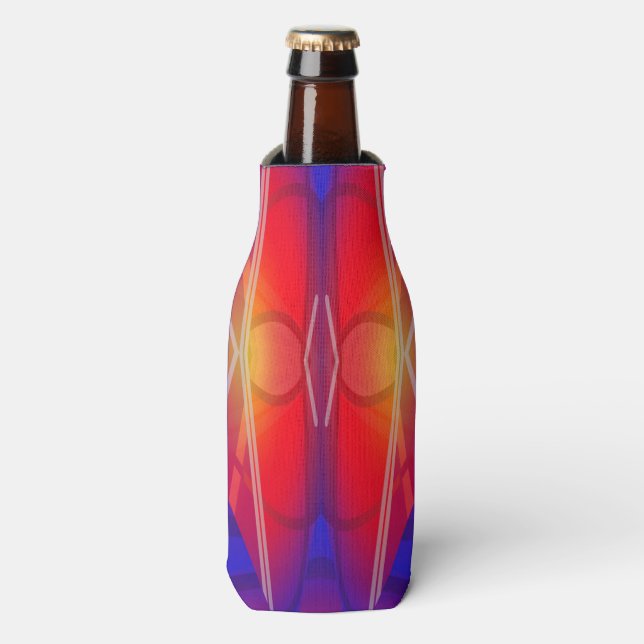 Das Flügeln von Neon Layered Abstract Design Flaschenkühler (Flaschenvorderseite)