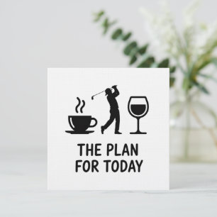 Das Flugzeug für heute Lustiger Golf-Wein-Kaffee-G Einladung