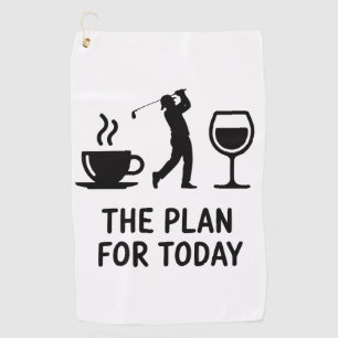 Das Flugzeug für heute Lustiger Golf-Wein-Kaffee-G Golfhandtuch