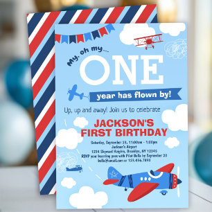 Das Flugzeug ist ein Jahr um den 1. Geburtstag gef Einladung
