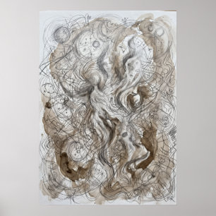 Das flüsternde Gesicht in der Schleier-Geist-Kunst Poster