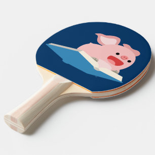 Das Flying Book und der Cartoon Ping Pong Paddle Tischtennis Schläger