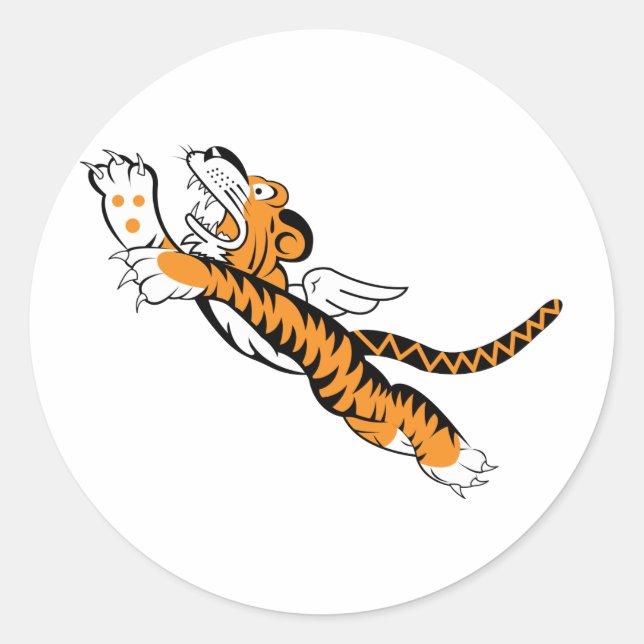 Das Flying Tigers Runder Aufkleber (Vorderseite)