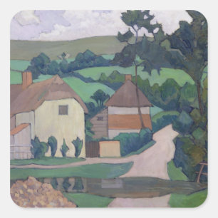 Das Ford (Öl auf Leinwand) Quadratischer Aufkleber