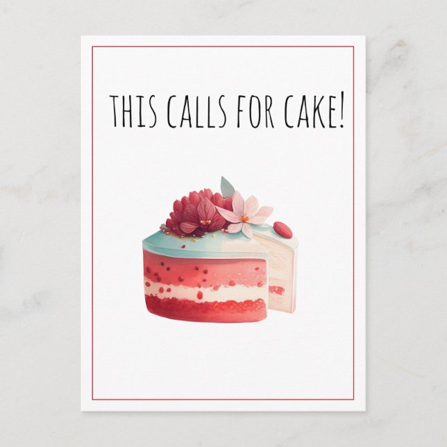 Das fordert den Kuchen | Roter Velvet-Kuchen-Leere Postkarte (Vorderseite)