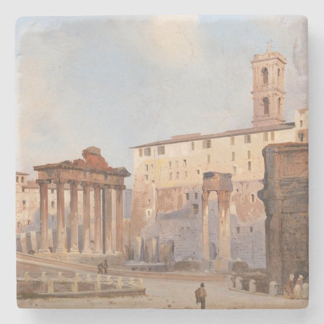 Das Forum der Antike (von Ippolito Caffi) Steinuntersetzer (Vorderseite)