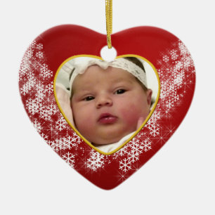 Das Foto-Andenken-Weihnachtsverzierung des Babys Keramik Ornament