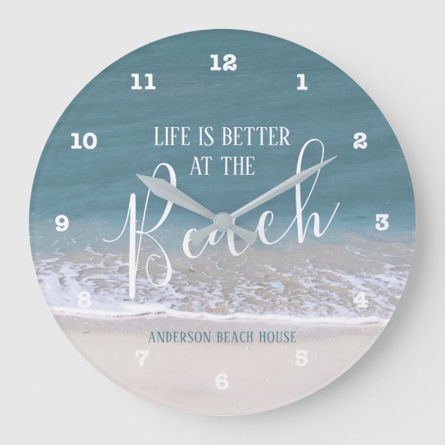 Das Foto Beach Sand & Water ist besser Große Wanduhr (Vorderseite)