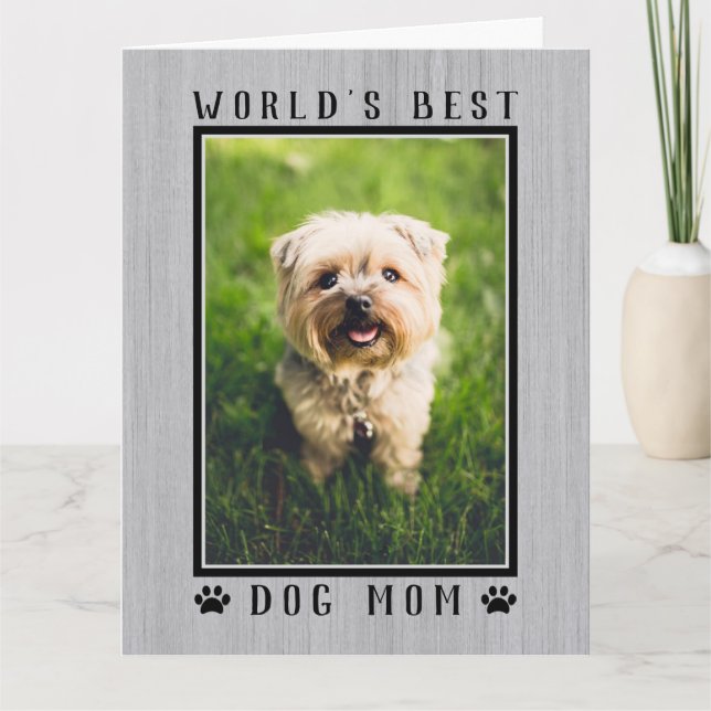 Das Foto der besten Hunde-Mama der Welt Rustikales Karte (Vorderseite)
