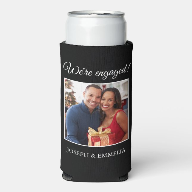 Das Foto der Black Engagement Party ist glücklich  Selters Dosenkühler (Seltzer Vorderseite)