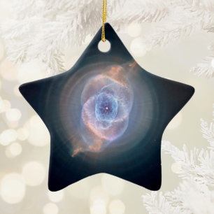 Das Foto der Katze im Nebula-Star Keramik Ornament