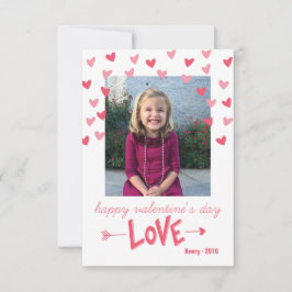Das Foto-Karte glücklichen rosa Herzenvalentines Einladung