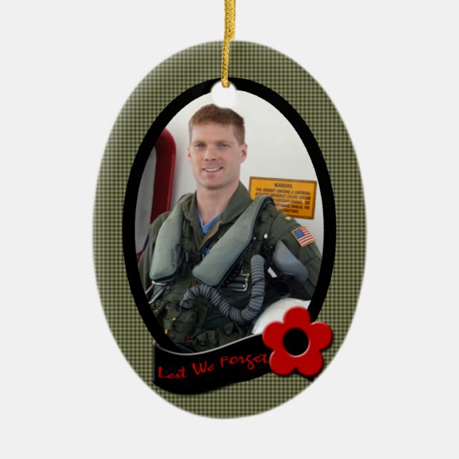 Das Foto-Verzierungs-Andenken des Veterans Keramik Ornament (Vorne)