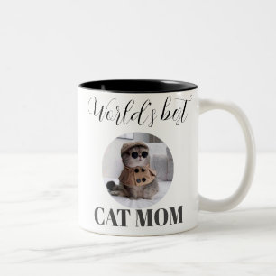 Das Foto zur besten Cat-Mama der Niedlichen Welt Zweifarbige Tasse
