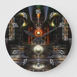 Das Fraktal Throne Room Art Große Wanduhr