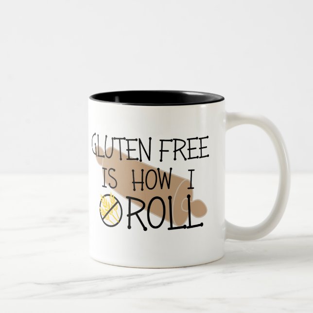 Das freie Gluten ist, wie ich kein Weizen-Symbol Zweifarbige Tasse (Rechts)