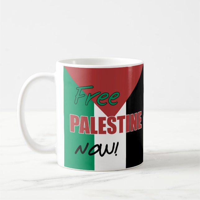Das freie Palästina jetzt unter palästinensischer  Kaffeetasse (Links)