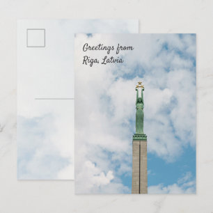 Das Freiheitsdenkmal in Riga, Lettland Reise Postkarte