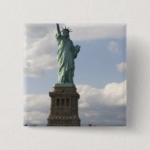 Das Freiheitsstatue auf Freiheits-Insel in neuem Button