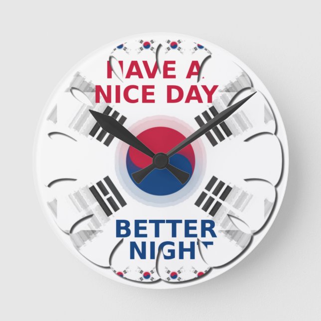 Das freundliche koreanische Design "Have a Nice Da Runde Wanduhr (Vorderseite)