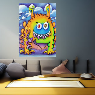 Das freundliche Monster   AI Art Poster
