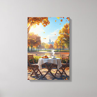 Das Frühstück im Herbst Leinwanddruck