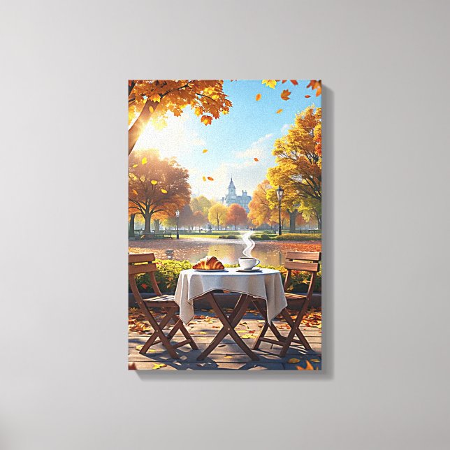 Das Frühstück im Herbst Leinwanddruck (Vorderseite)