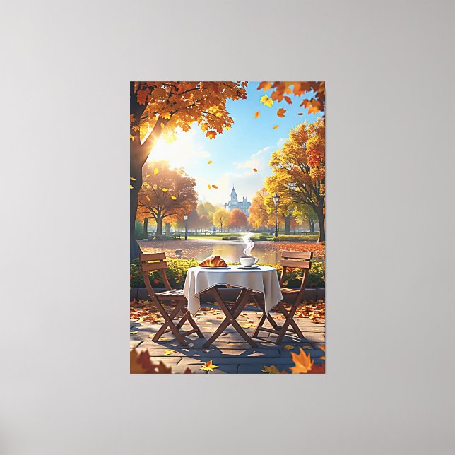 Das Frühstück im Herbst Leinwanddruck (Vorderseite)