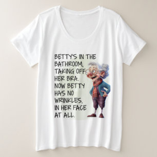Das Funny Betty's im Badezimmer Große Größe T-Shirt