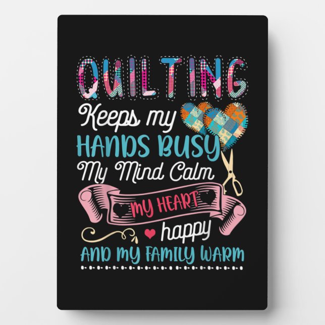 Das Funny Quilting Quilting Behalte mir die Hände  Fotoplatte (Vorderseite)