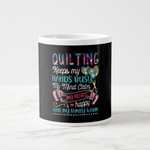 Das Funny Quilting Quilting Behalte mir die Hände Jumbo-Tasse
