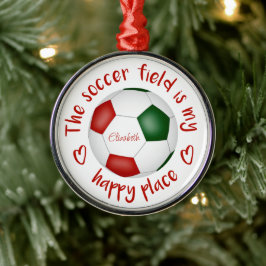 das Fußballfeld ist mein glücklicher Ort Ornament Aus Metall