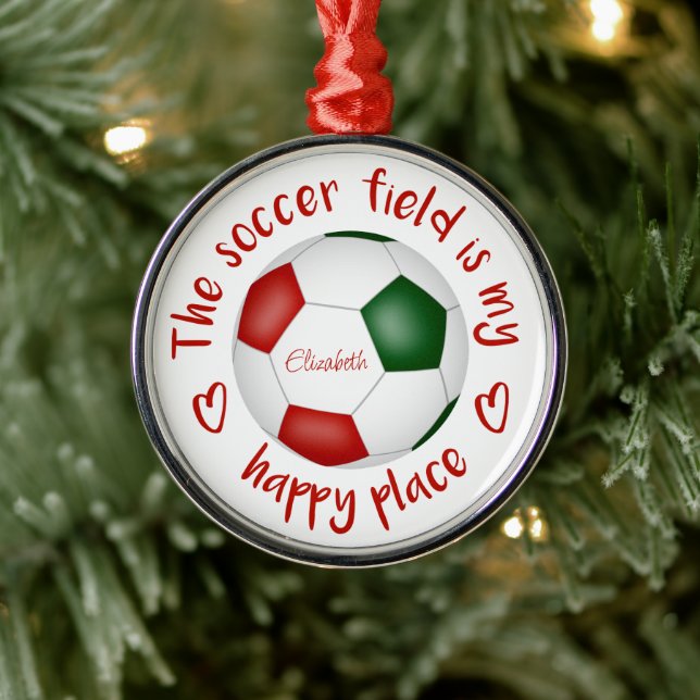 das Fußballfeld ist mein glücklicher Ort Ornament Aus Metall (Baum)