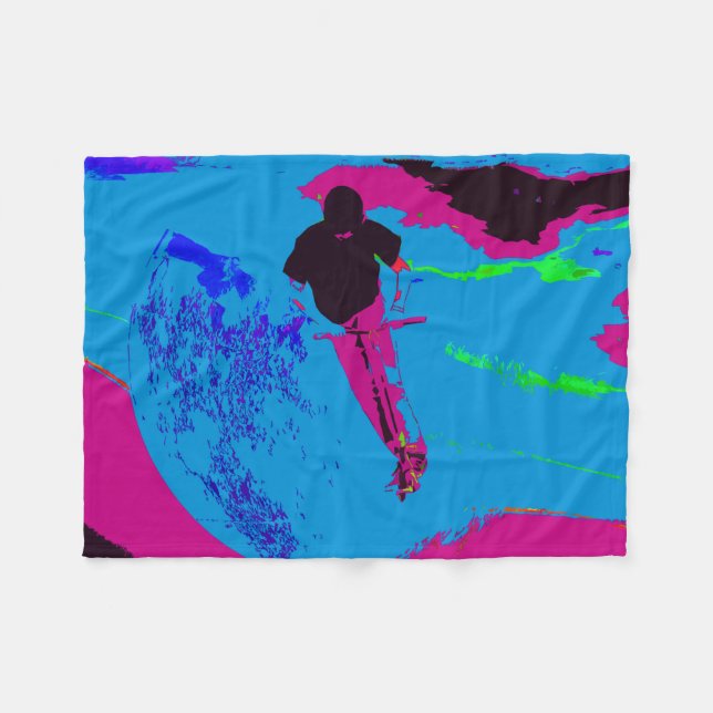 Das Galaxy-Reiten - Scooter Rider Fleece Blanket (Vorderseite (Horizontal))