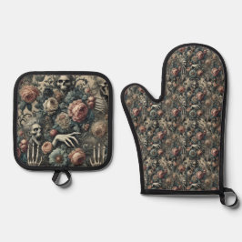 Das Gambit von Ghoul - gotisch Viktorianisch Ofenhandschuh & Topflappen-Set