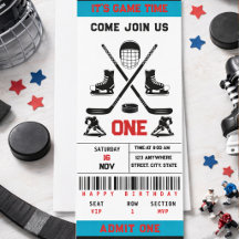 Das Game Time Hockey Ticket 1. Geburtstag Party