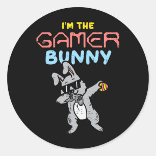 Das Gamer Bunny Dab Dance Ostertag Video Game Game Runder Aufkleber