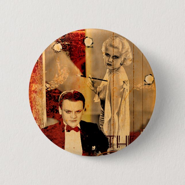 Das Gangster-Blonde-Mädchen Button (Vorderseite)