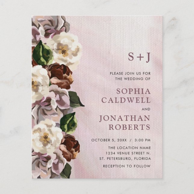 Das ganze Budget in einem Moody Floral Wedding Ein (Vorderseite)