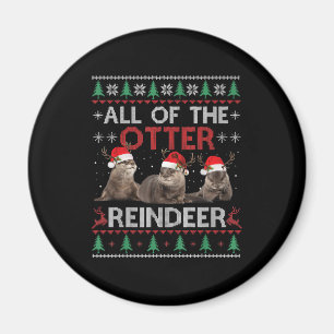 Das ganze Otter Rentier Weihnachtskraut Magnet