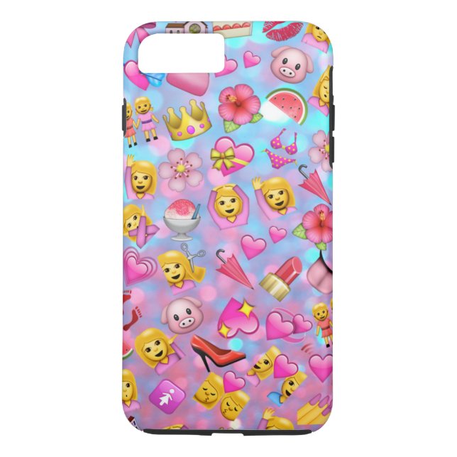 Das ganzes rosa Mädchen Emojis Collagen-Muster Case-Mate iPhone Hülle (Rückseite)