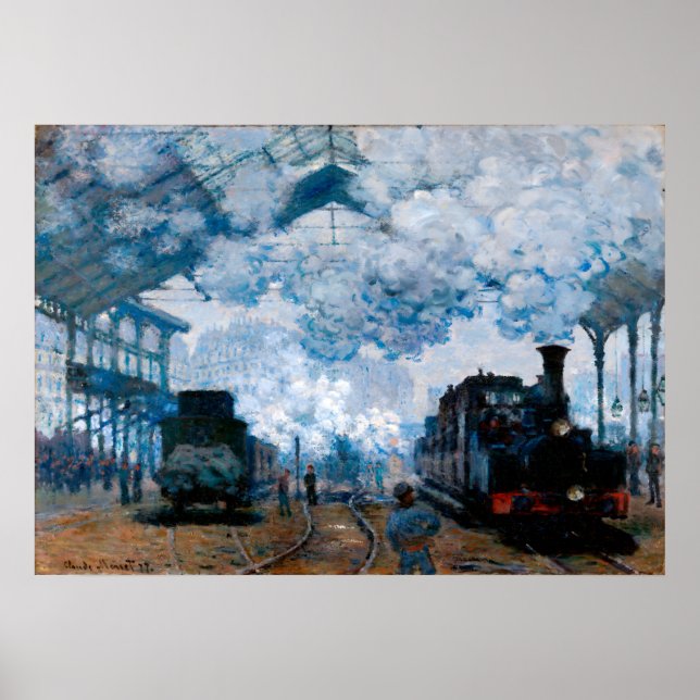 Das Gare Saint-Lazare von Claude Monet Poster (Vorne)