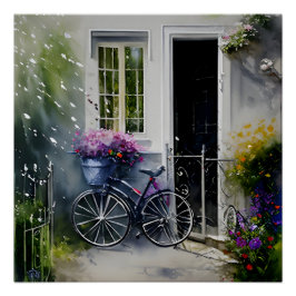Das Gartenfahrrad Poster