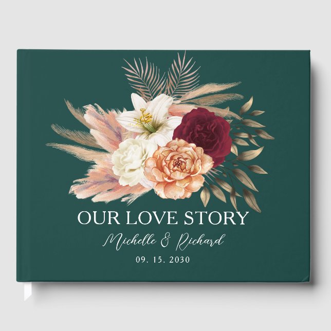 Das Gästebuch der Liebe Emerald Floral (Vorderseite)